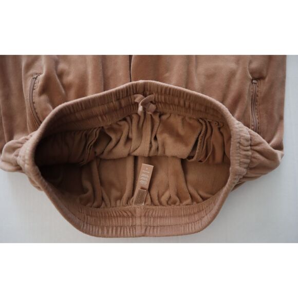 SKIMS Women's Sz Small Sienna Brown/Tan Velour Wide Leg Track Pants - Picture 4 of 9